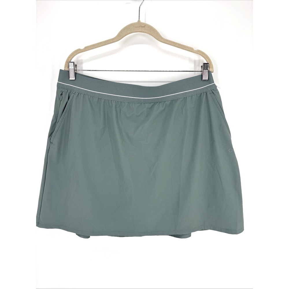 Soybu Athletic Skort Womens XL Green Pockets Breathable Tennis Golf Activewear
